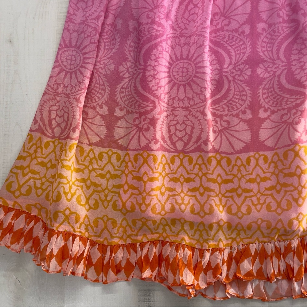 Niki Tlanapan x Anthropologie Lucille silk mini dress printed beautiful xs pink - Picture 5 of 9